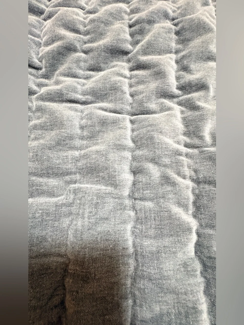 West Elm Gray Velvet King Shams Cotton Blend Set Of 2 Quilted 20x36